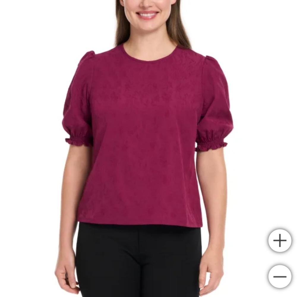 NWT Ted Baker Women's Short Sleeve Blouse Purple L‎